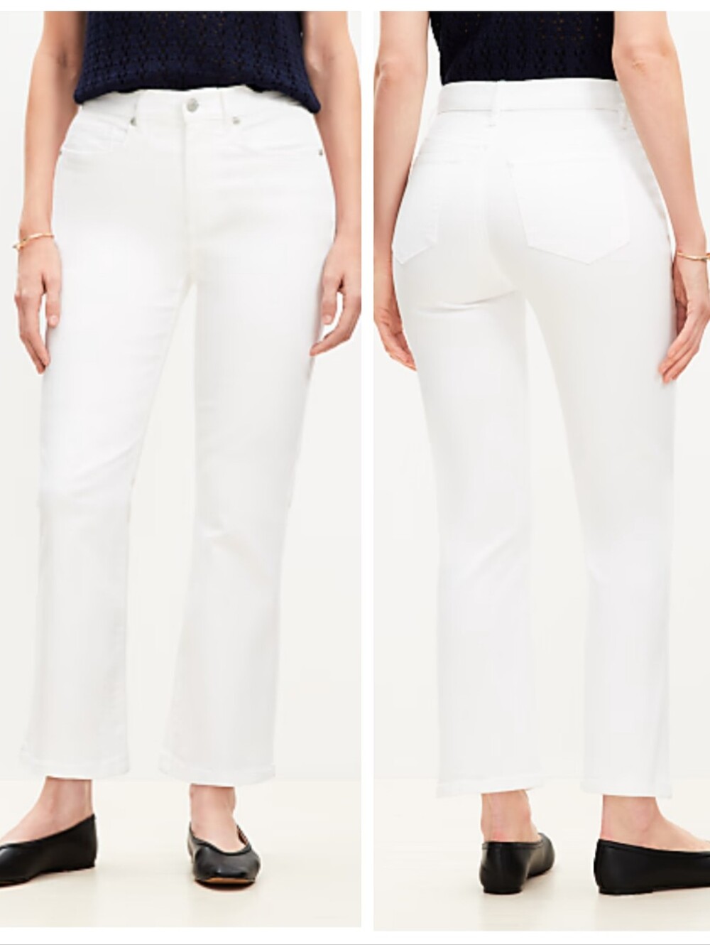 NWT LOFT Ann Taylor Kick Crop High Rise Curvy White Jeans Women's 28 Coastal N